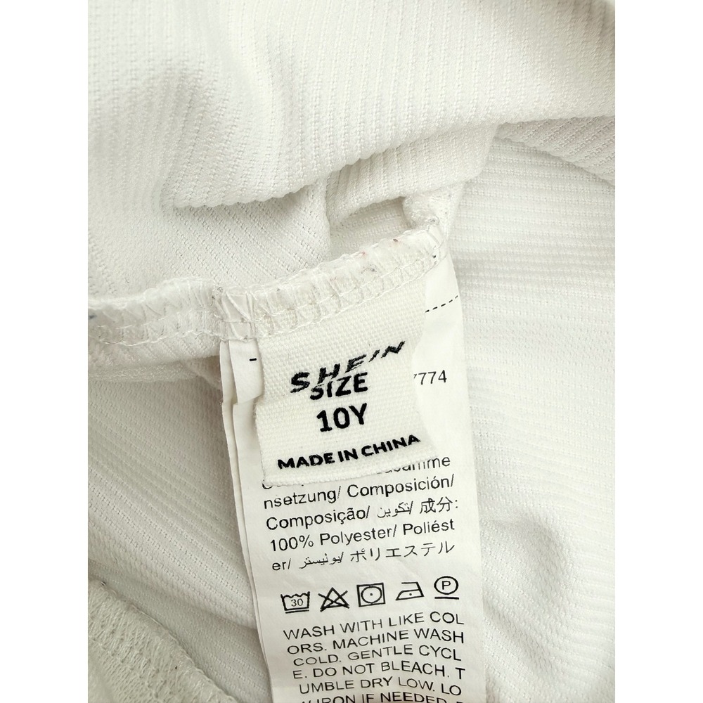 SHEIN Kids White Love Sure You Can Graphic Hoodie Size 10Y - Picture 4 of 6